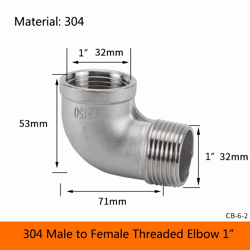3/4" ,1" 304 Female x Male Street Elbow Threaded Pipe Fitting Stainless