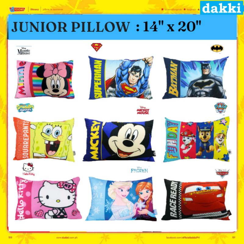 DAKKI JUNIOR PILLOW 14"X20" Asstd.Design Shopee Philippines