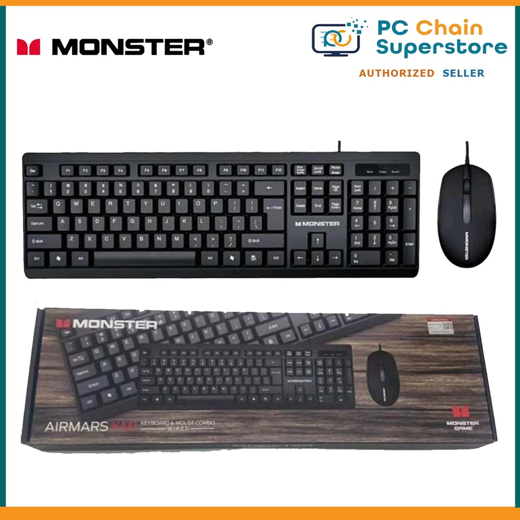 Monster KM1 USB Wired Keyboard and Mouse Combo Set - Durable ...