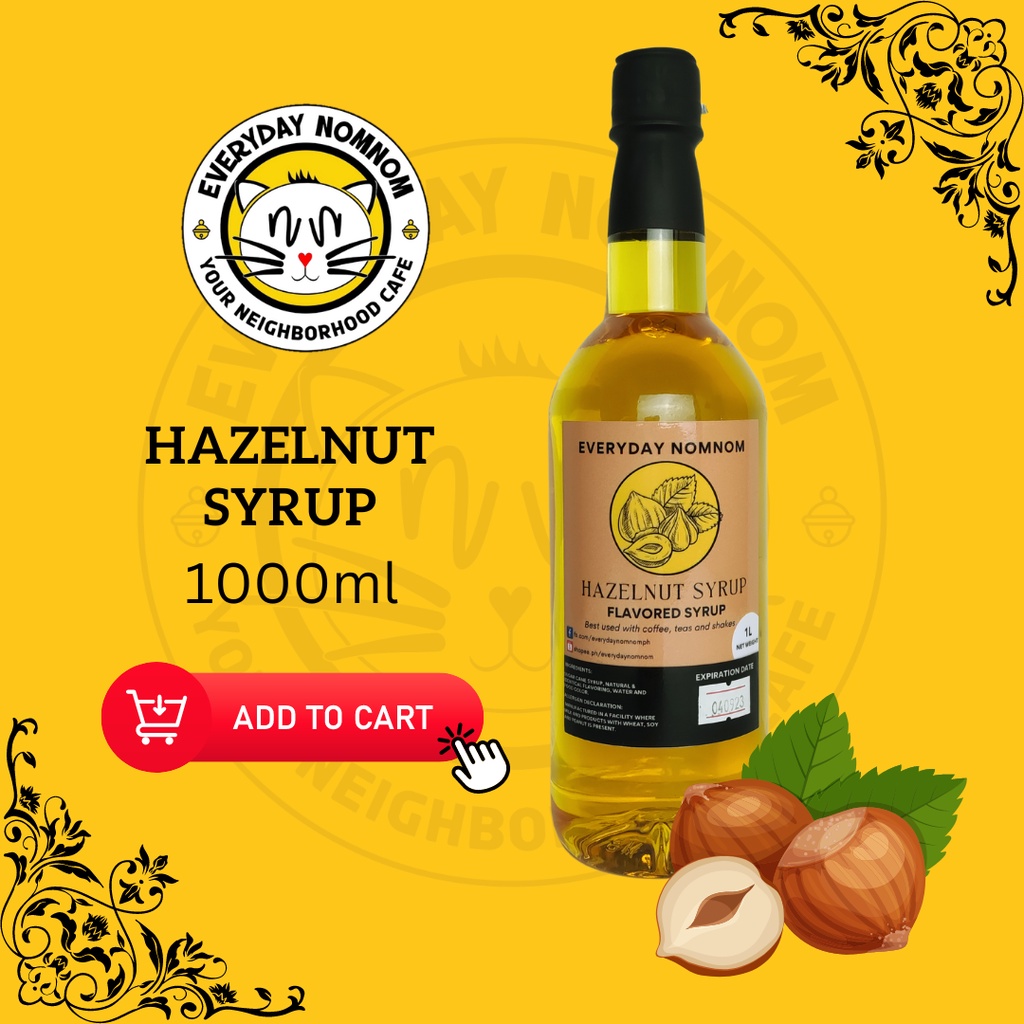 Hazelnut Syrup Premium Flavoring 1kg Everyday Nomnom(Best for Coffee, Tea & Blended Drinks