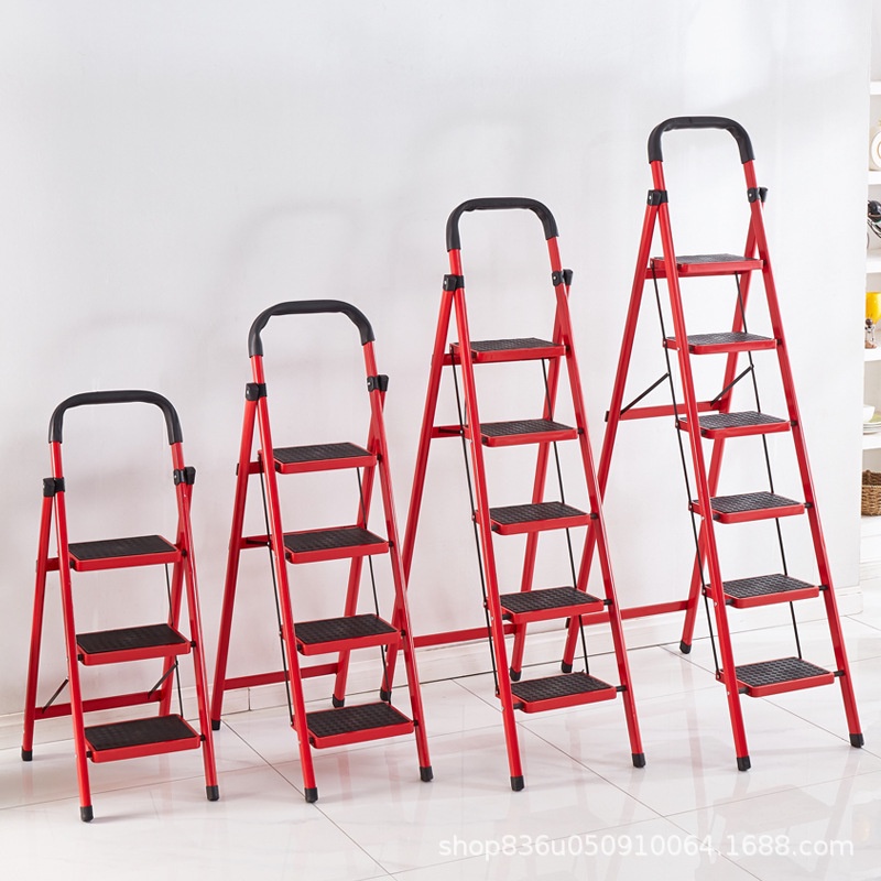 Steel Household Folding Step Ladder Thickened 3step 4step 5step Ladder ...