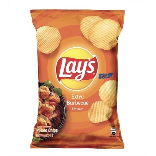 Lay's Potato Chips Extra Barbecue Flavour Snack/Jajan 50G | Shopee ...