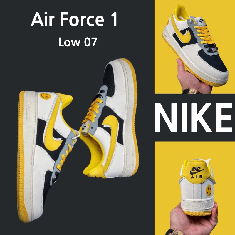 （Real shot）Nike Air Force 1 Low 07 smile double hook sneakers shoes