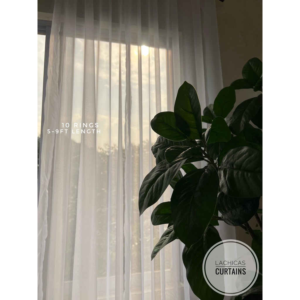 Minimalist White Katrina/sheer Curtain - 5-9FT length 10 rings | Shopee ...