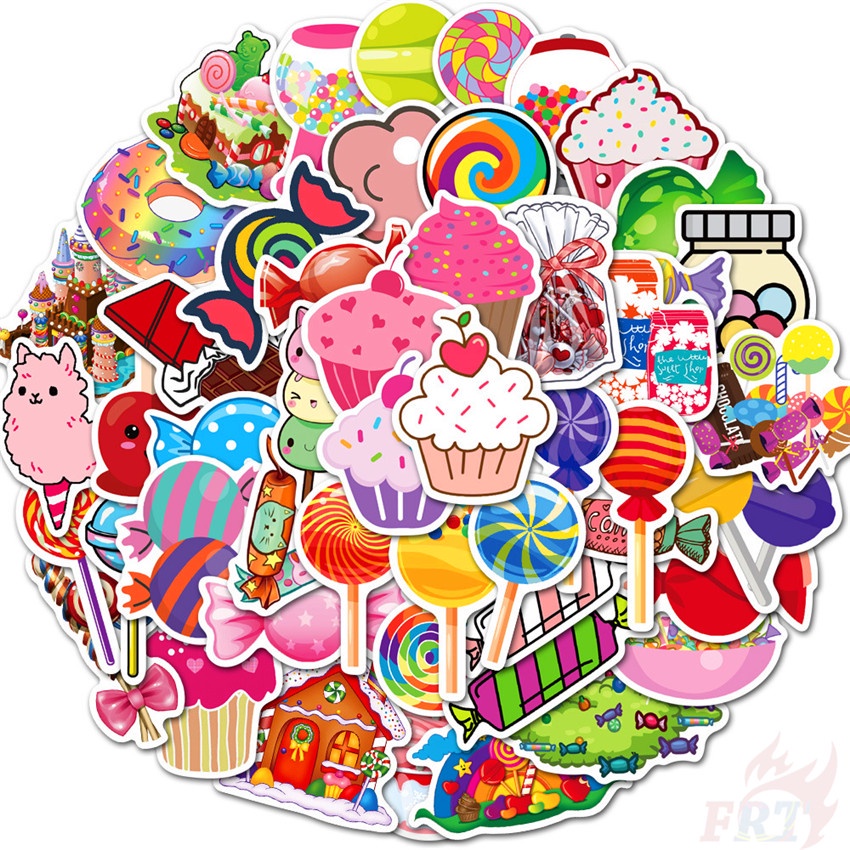 50Pcs/Set Colorful Rainbow Candy Lollipop Cupcake Dessert Series 01 ...