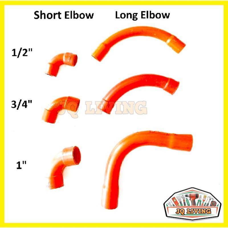 PVC Conduit Elbow Short or Long 1/2 3/4 1 Orange Electrical Conduit ...