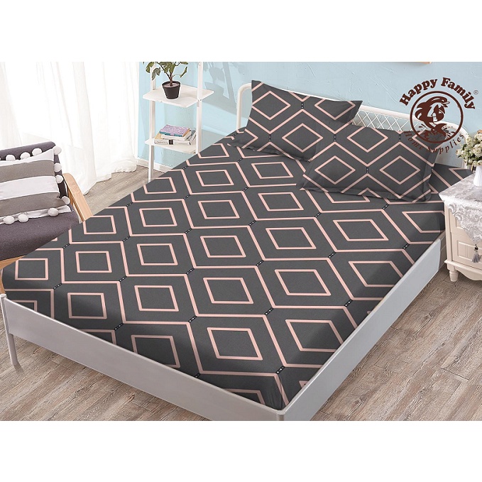 New!! 3in1 Garterized Bedsheets Semi Cotton queen size(2pcs pillow