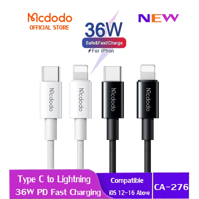 Mcdodo 90-Degree USB Charging Cable (3-Pack) For IPhone – Nylon Braided, Fast Sync, Multiple Lengths