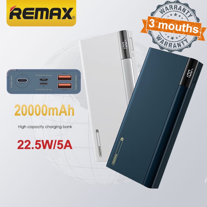 REMAX 20000mAh Power Bank RPP-108 Powerbank 22.5W Fast Charge QC3.0+PD ...