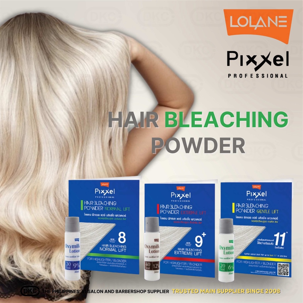 Lolane Hair Bleaching Powder Set 15g Small Pack 50ml Oxydant, Hair
