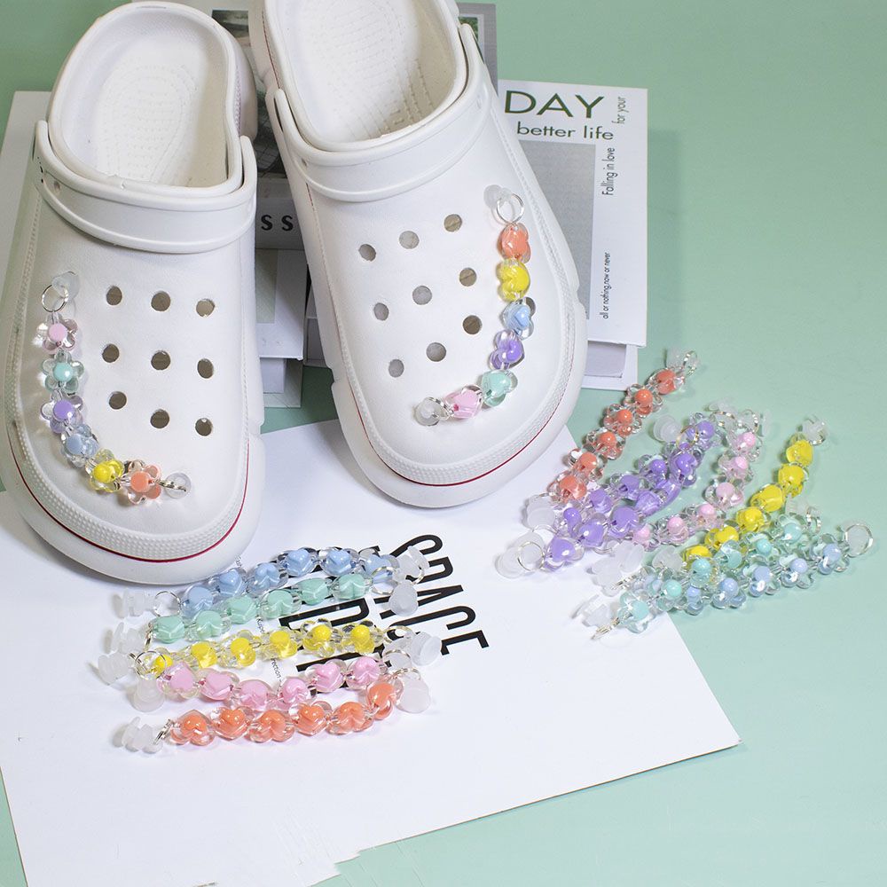 6pcs Shoe Charms Chains, Cute Shoe Decorations DIY Shoe Chain For Croc Summer Beach Heel Strap For Sandals Accessories Birthday Gifts