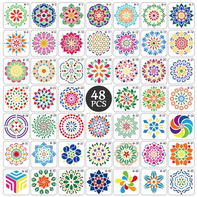 Geometry Mandala Painting Stencils Hollow Wall Painting Tool Diy Lace ...