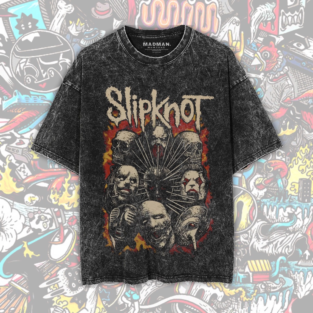 Madman T-Shirt Slipknot Premium Oversize Stone Wash T-Shirt | Stone ...