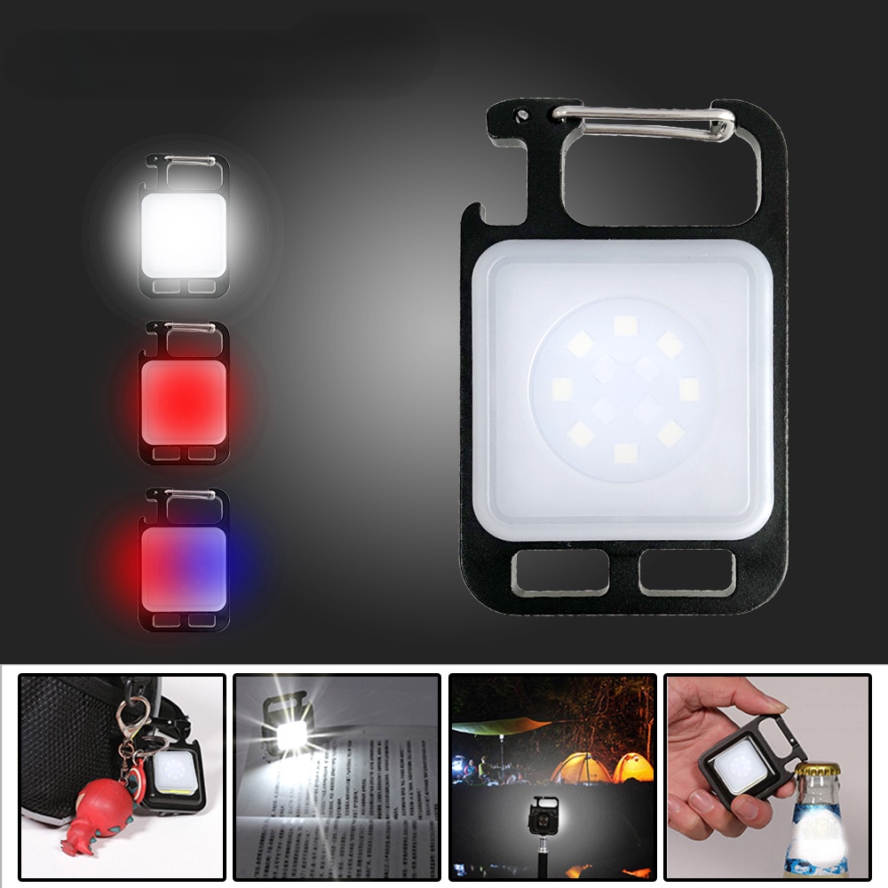 Multifunctional flashlight rechargeable usb cob work lamp Keychain ...