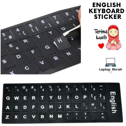 Letter English Keyboard White Black Layout For Laptop Notebook Computer ...