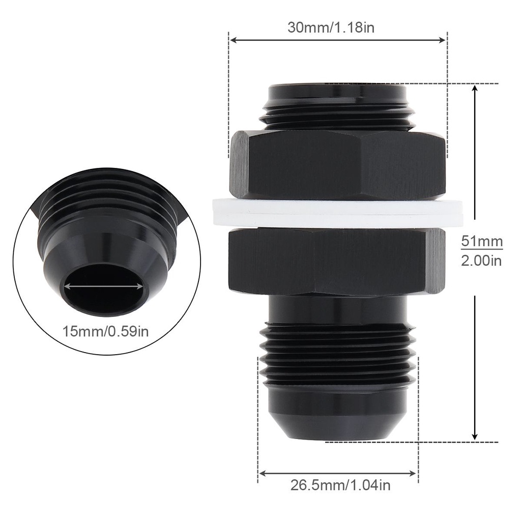 Male Bulkhead Fuel Cell Fitting Adapter Aluminum StraightPcs 10AN 2