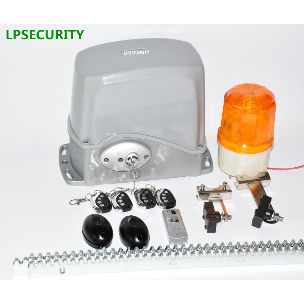 LPSECURITY Solar system 24VDC Motor Sliding Gate Opener 800Kg 6m rack ...