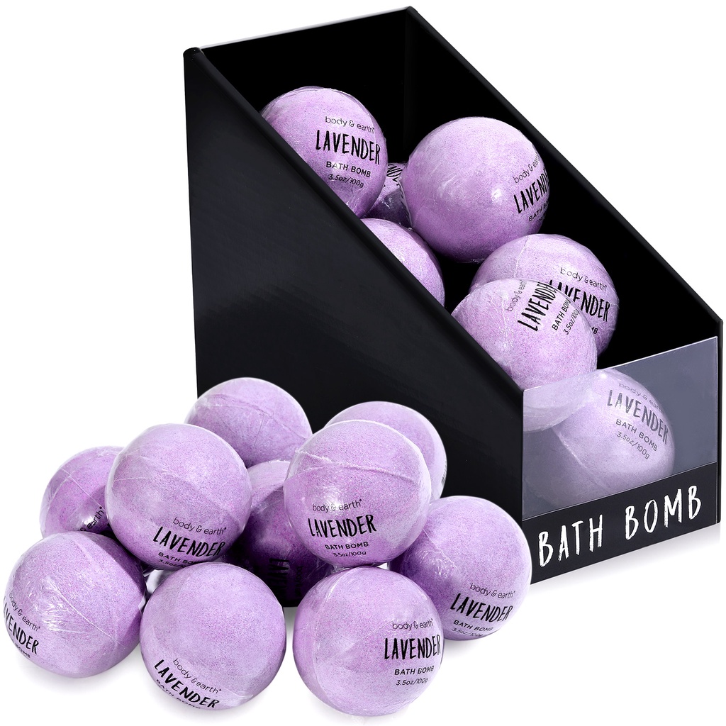 Body & Earth Bath Bombs Set 10pcs, Lavender Scent Scrub, Bath Gift Set