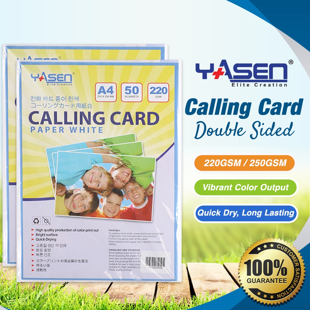YASEN A4 Size Calling Card Paper Matte 220gsm 250gsm Double Sided