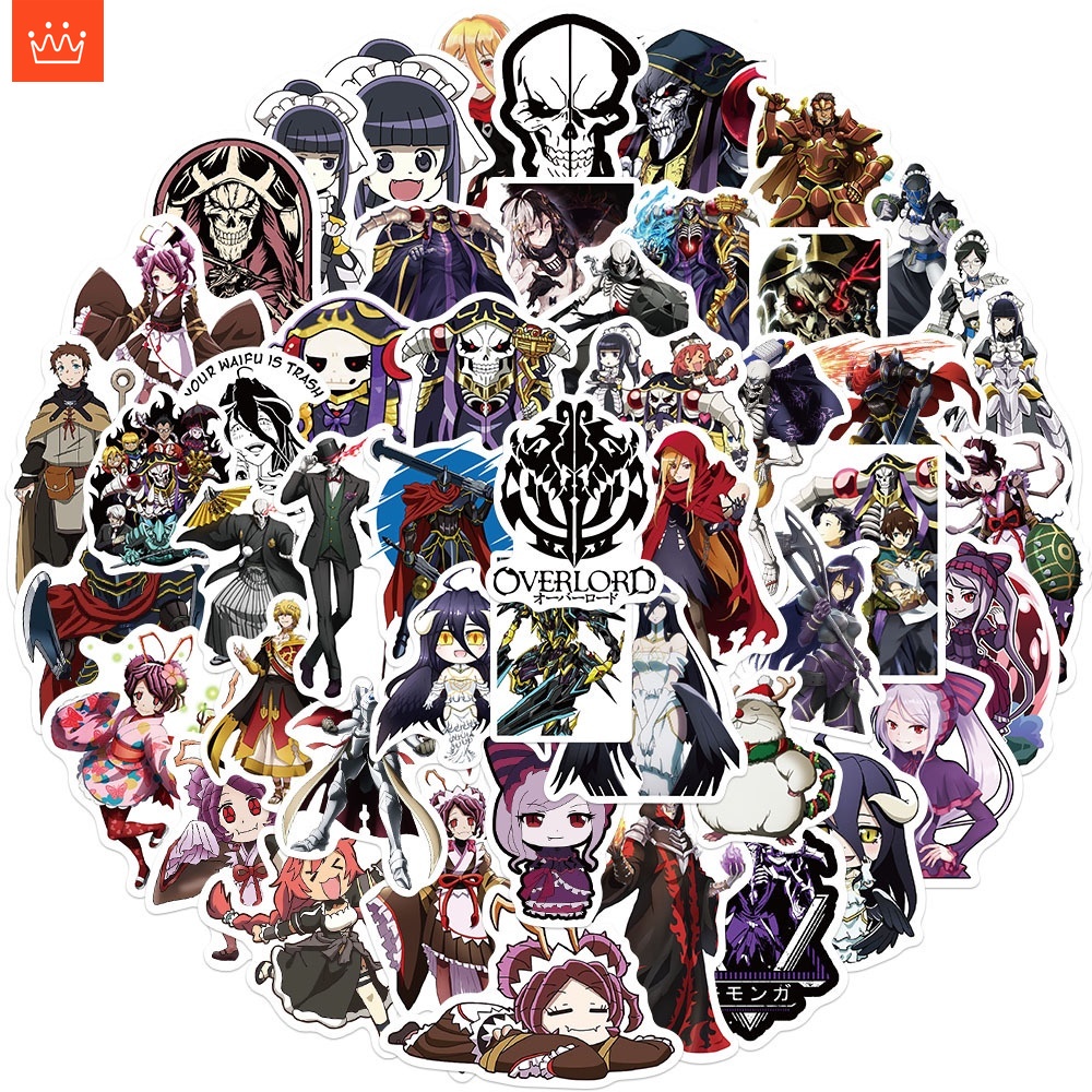J· Overlord Stickers Japanese Anime Waterproof Graffiti DIY Decals Pack ...