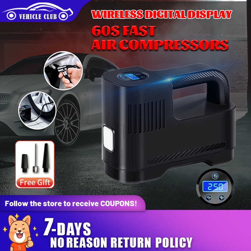 Tire Inflator For Car Portable Air Compressor Air Pump12V With LED