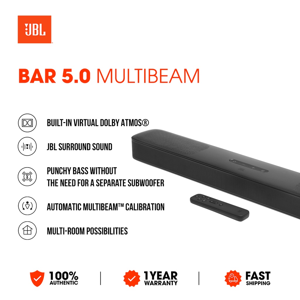 JBL Bar 5.0 Channel Soundbar with MultiBeam™ technology and