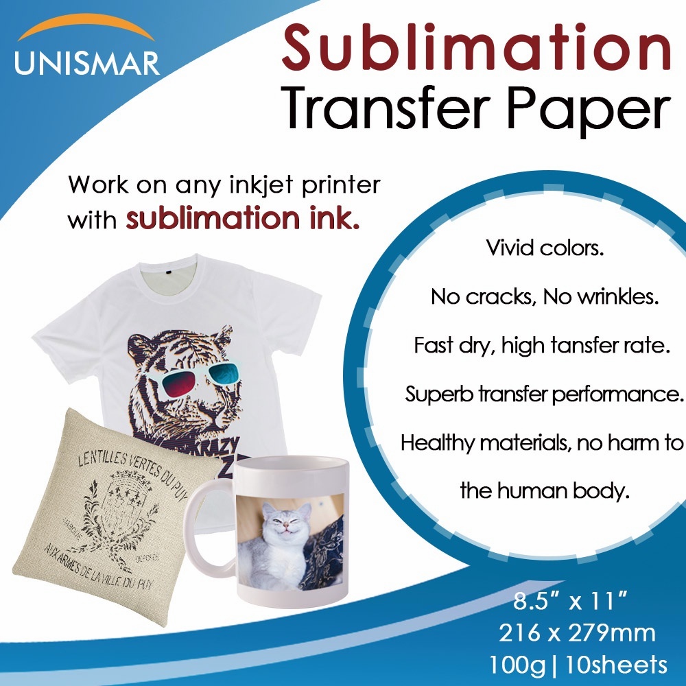 10 Sheets Sublimation Paper A4 for HP Epson Canon InkJet Printer Heat
