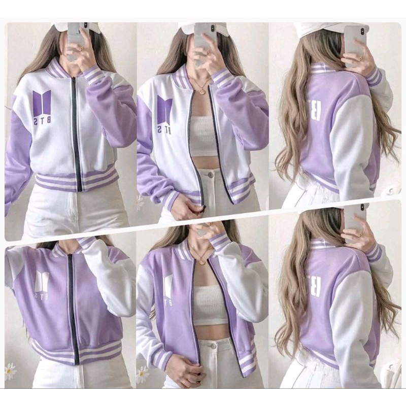 Vintage Bomber Crop Jacket | Shopee Philippines