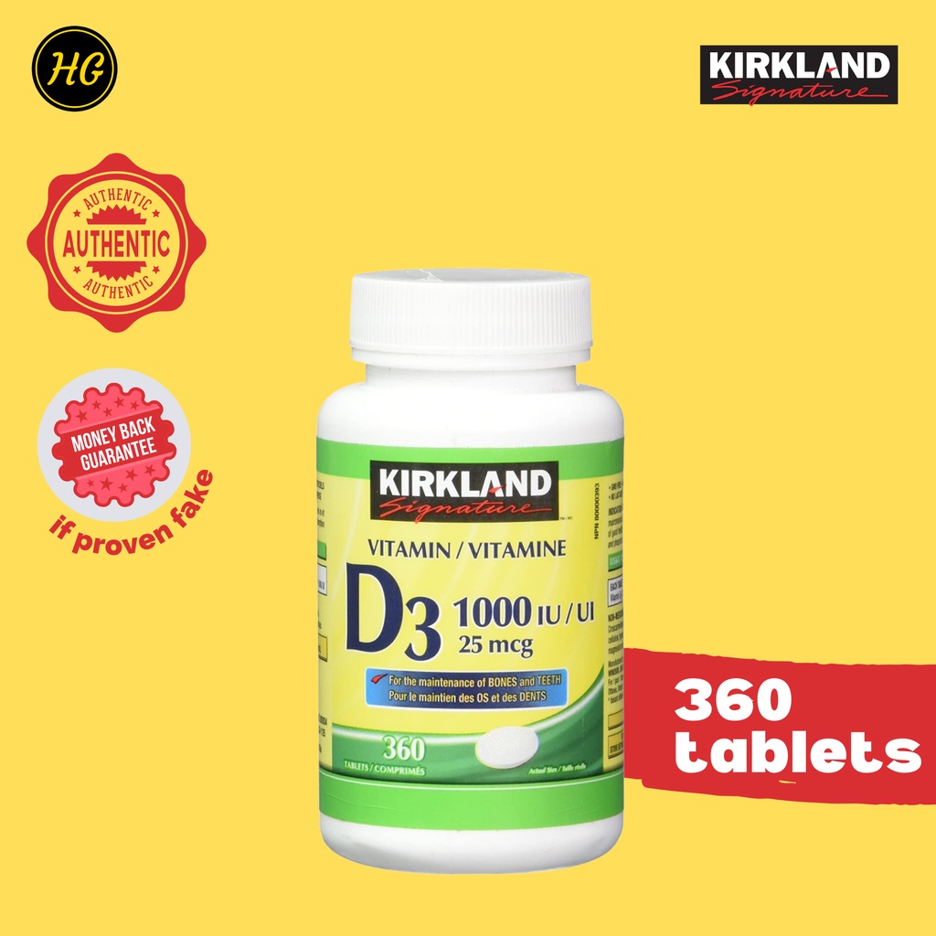 Kirkland Signature Vitamin D3 1000IU 25mcg 360 Tablets Sold Per