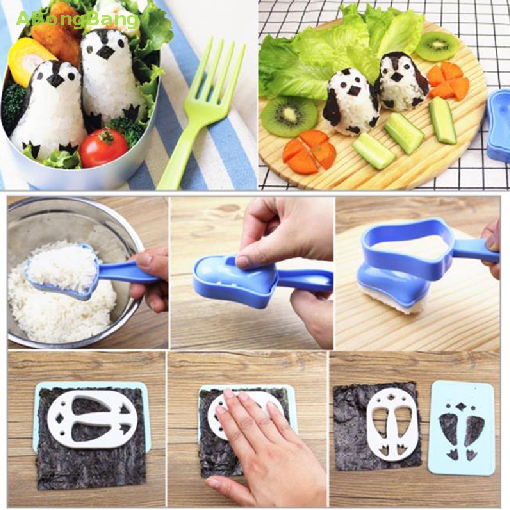 1 X Panda şekli Sushi Maker pirinç topu Onigiri kalıp Nori yumruk DIY Bento Al