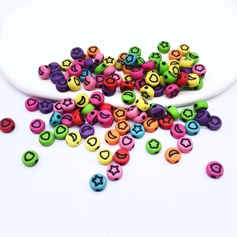 DIY Making 6MM 100 Pieces Plastic Alphabet Beads Acrylic Star Alphabet Beads Jewelry Shopee
