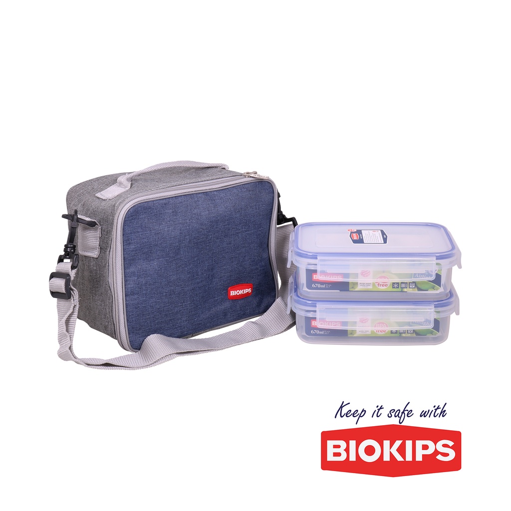 Biokips Thermal Insulated Lunch Bag Set w 2 s Rectangular Food Keeper 670ml Shopee Philippines