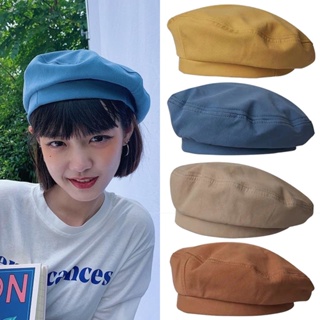 BEESCLOVER Women Fashion Hat Korean Version Solid Color Beret Painter Hat  Japanese Style Pumpkin Hat : : Clothing & Accessories