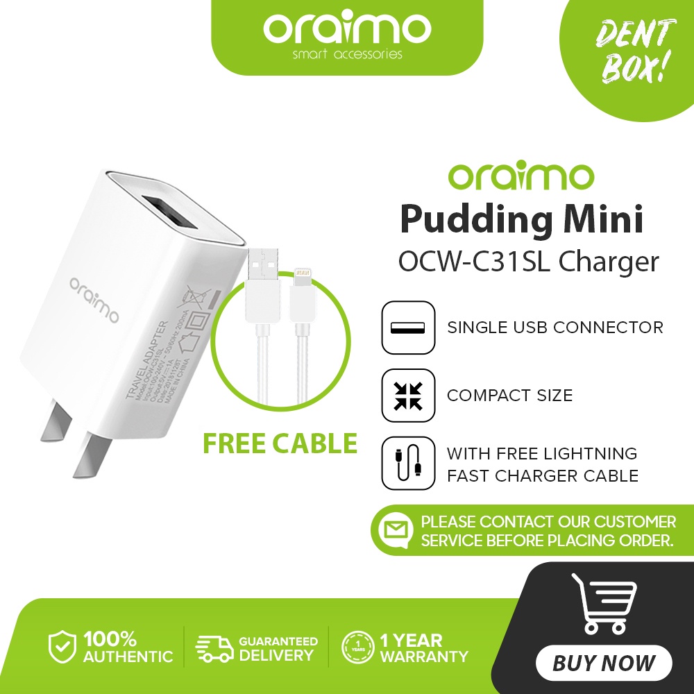 Oraimo Pudding Mini OCW-C31SL Charger Single USB Port Compact Size with ...