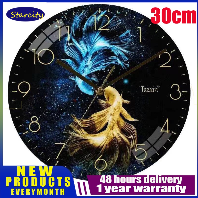 Wall Clock Home Decor Luminous Wall Clock Big Size Modern Wooden Silent