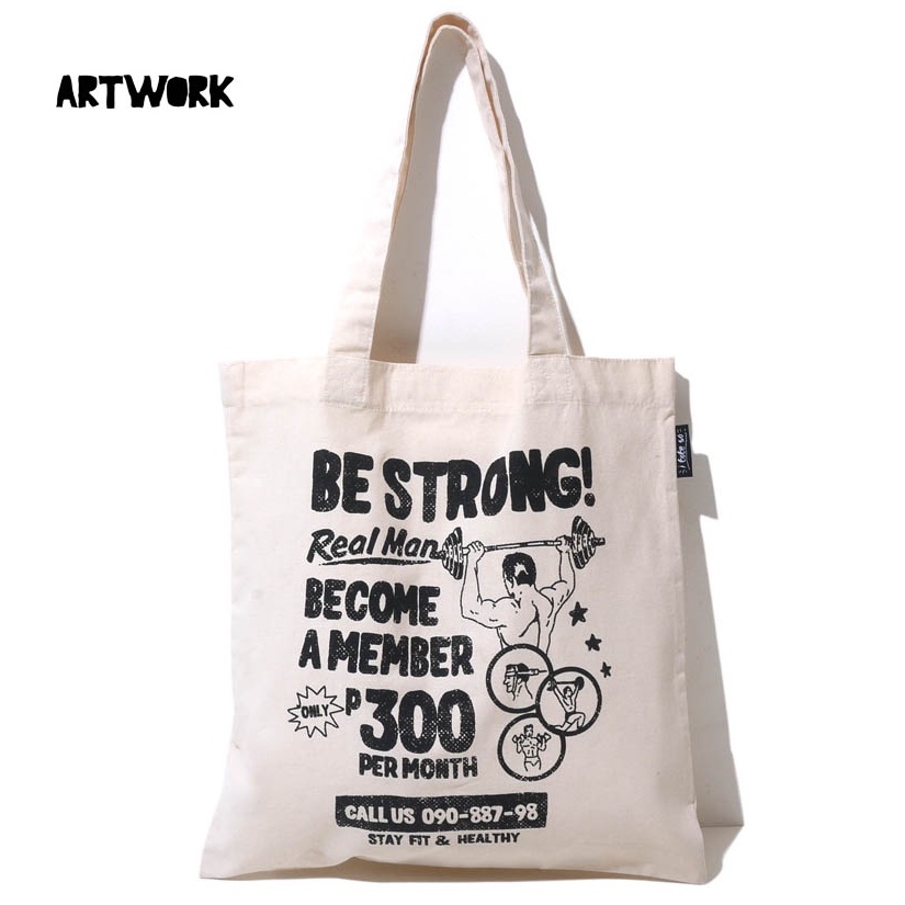 ARTWORK Be Strong Tote Bag Shopee Philippines