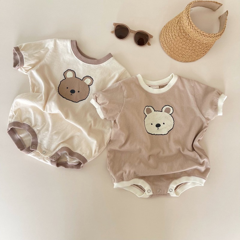 Newborn Baby Girl Boys Bear Short-sleeved Bodysuits Jumpsuit Romper ...