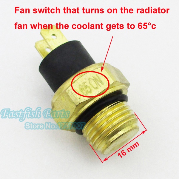 M16 Radiator Thermal Fan Switch Thermostat For 250cc Water Cooled Atv