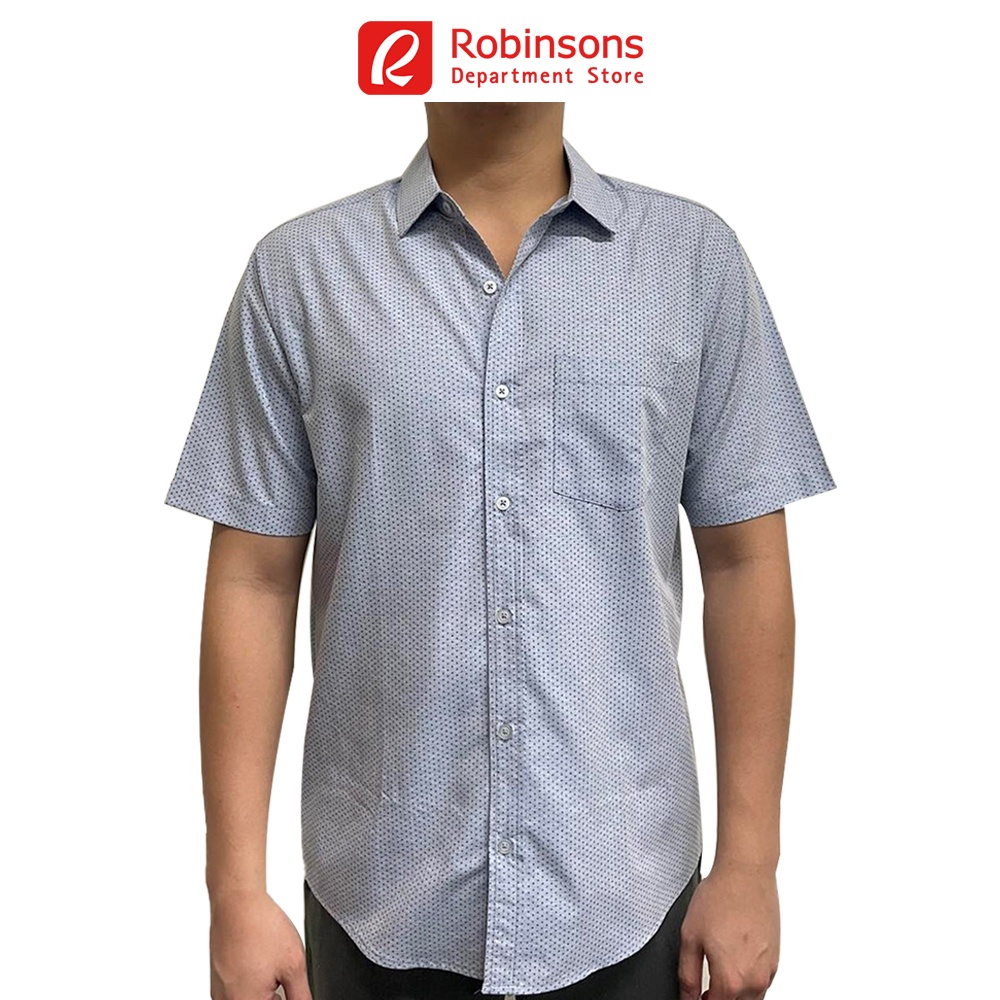 Executive Premium Patterned Woven Shirt Shirt (Light Blue) | Shopee ...