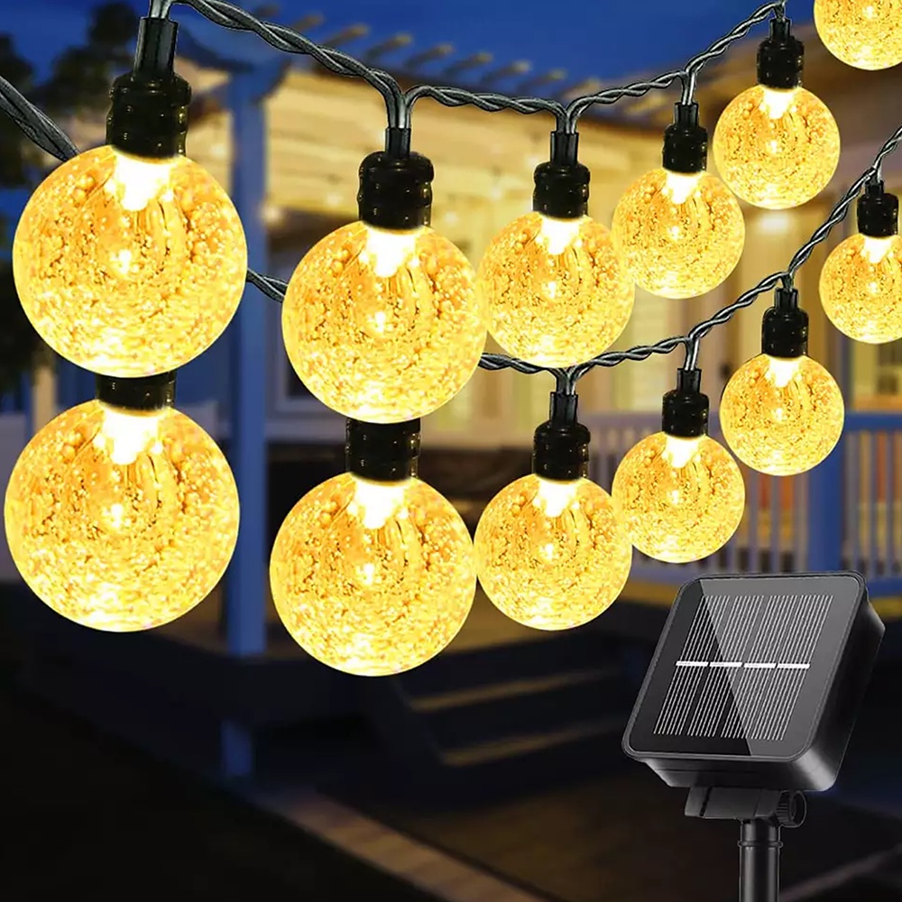 Solar 30/50 LED Light Raindrop Ball 6.5M LED String Lights Fairy Lights ...