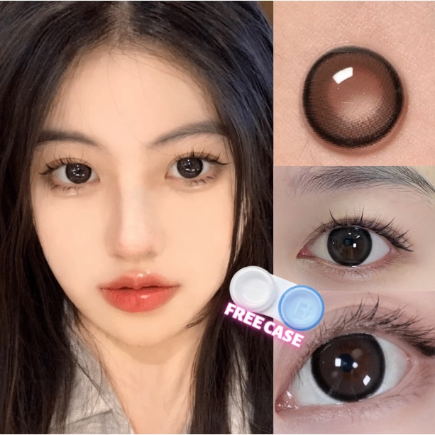 【free case&graded lens】uyaai 2pcs\pair of color contact lenses Natural