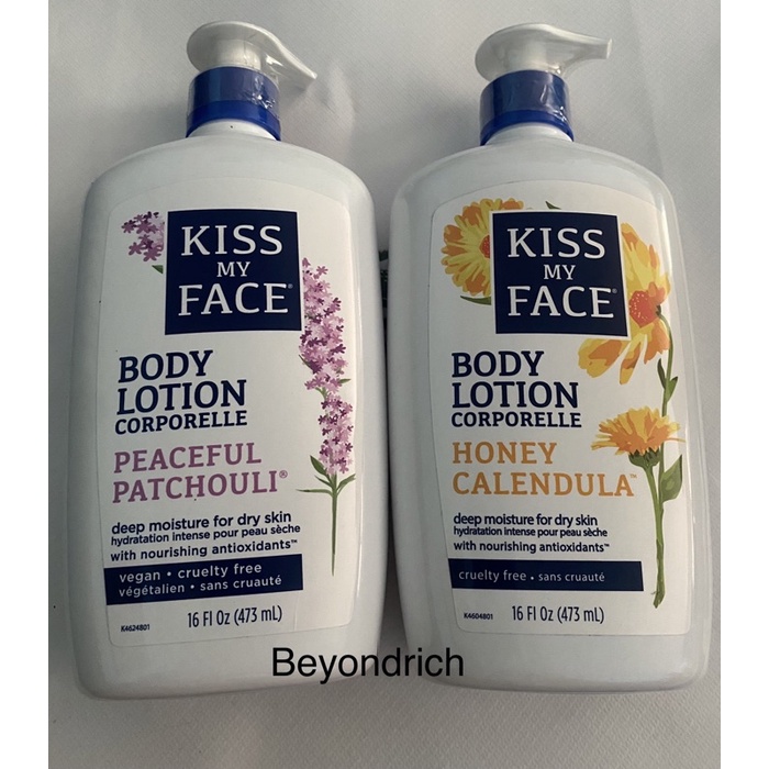 Kiss my Face Body Lotion Peaceful Patchouli Honey Calendula 473ml deep moisture for dry skin