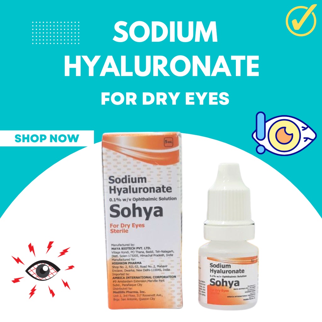 Sohya / Hyalidone Sodium Hyaluronate Eye drops for Dry Eyes and Cornea