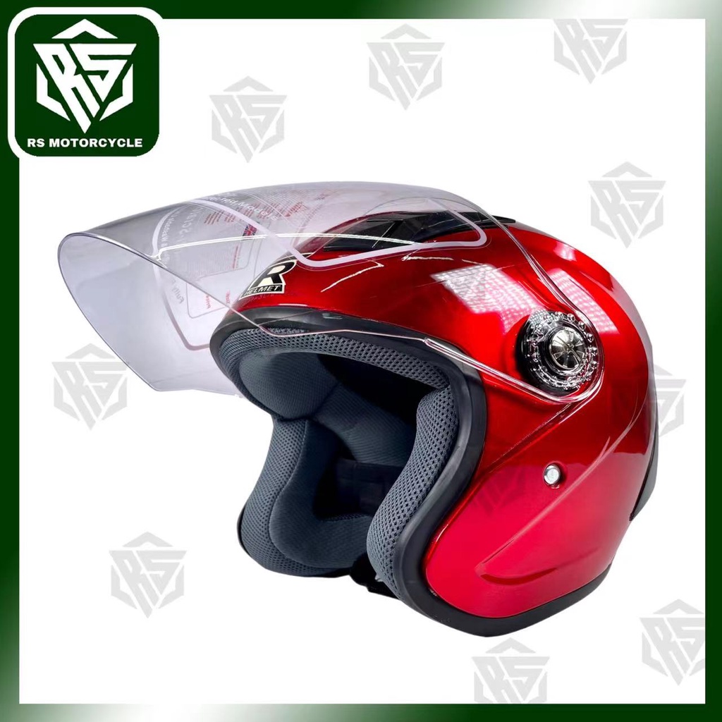 [RIDE SAFE] MOTORCYCLE HALF FACE HELMET RXR TITANIUM 007 & 066B-1 ...
