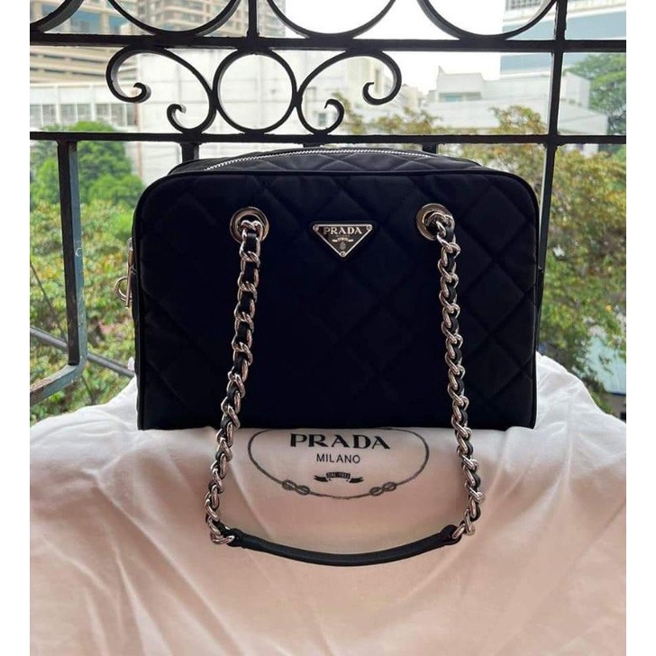 Prada silver chain bag online