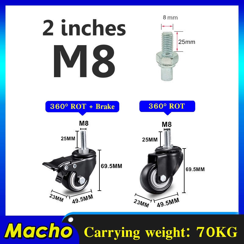 caster wheel 2 inches heavy duty TPU wheel push cart wheel Various