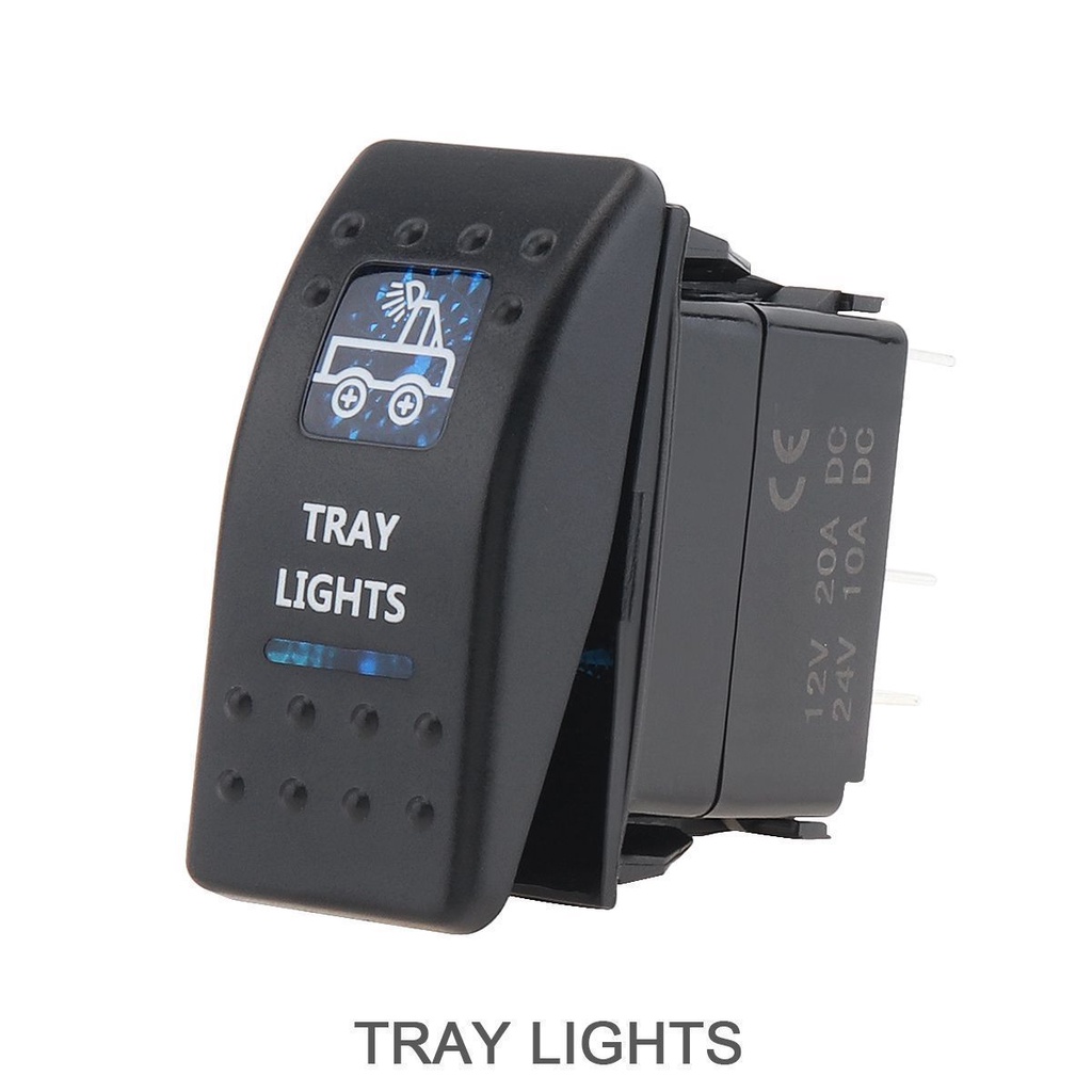 Car Blue LED Switch Waterproof 12V 20A Bar ARB 5P Push Rocker Toggle