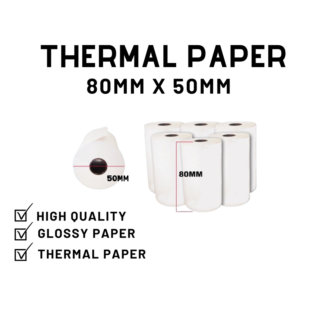 80mm x 50mm | 80mm x 40mm (70gsm) POS Thermal Paper for POS 80mm ...