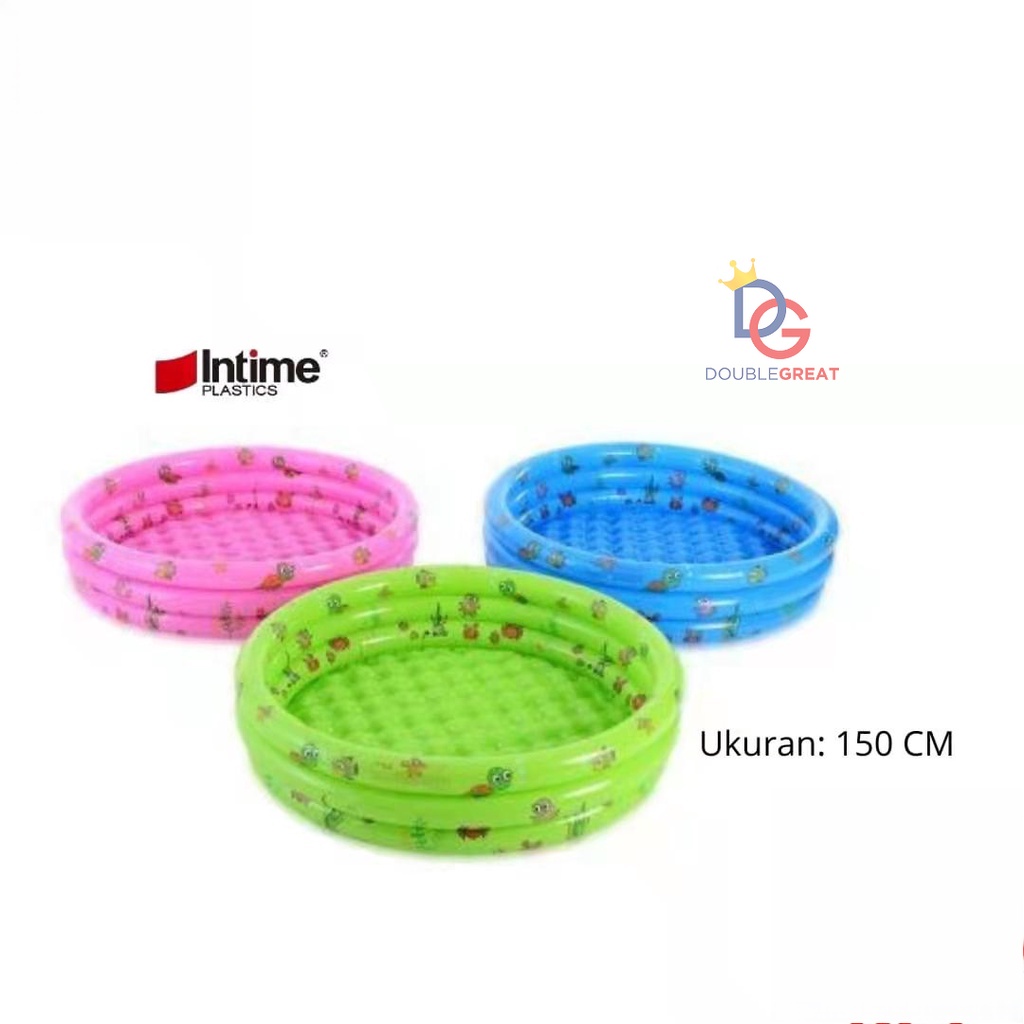 Double GREAT INTIME INFLATABLE INFLATABLE SWIMMING POOL 150CM 3 RING ...