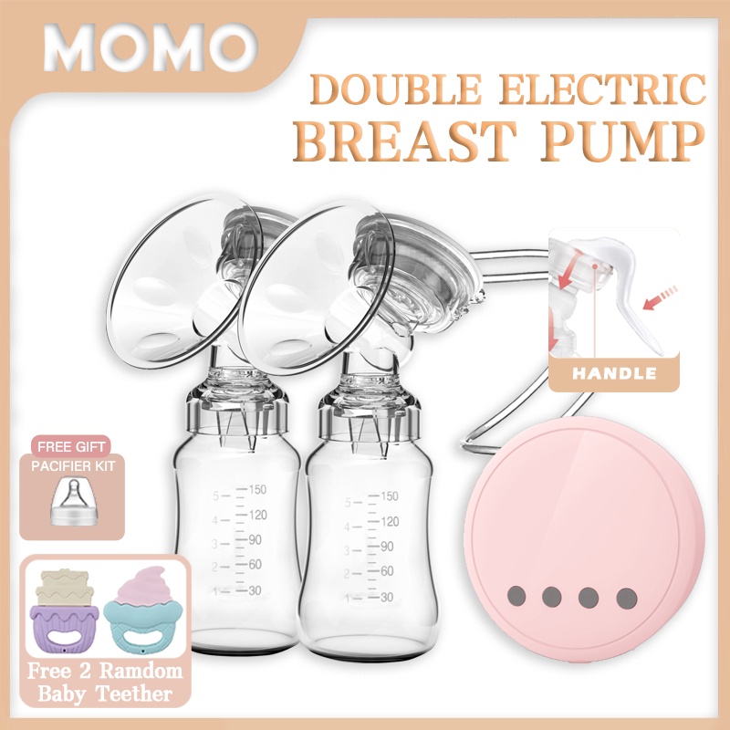 MoMo Double Electric Breast Pump Portable Breastfeeding Painless